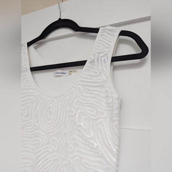 Calvin Klein White Sequin Dress - Picture 4 of 7